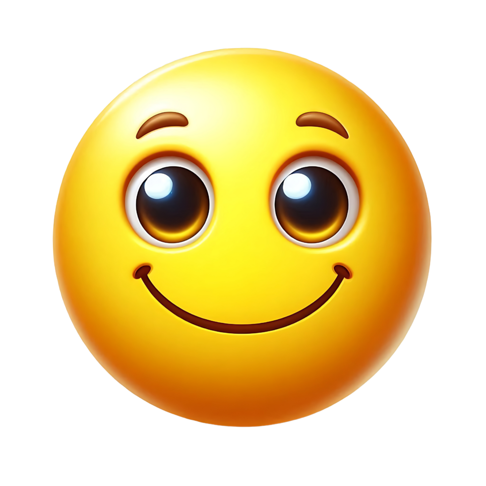 Smiling face emoji isolated on transparent background png