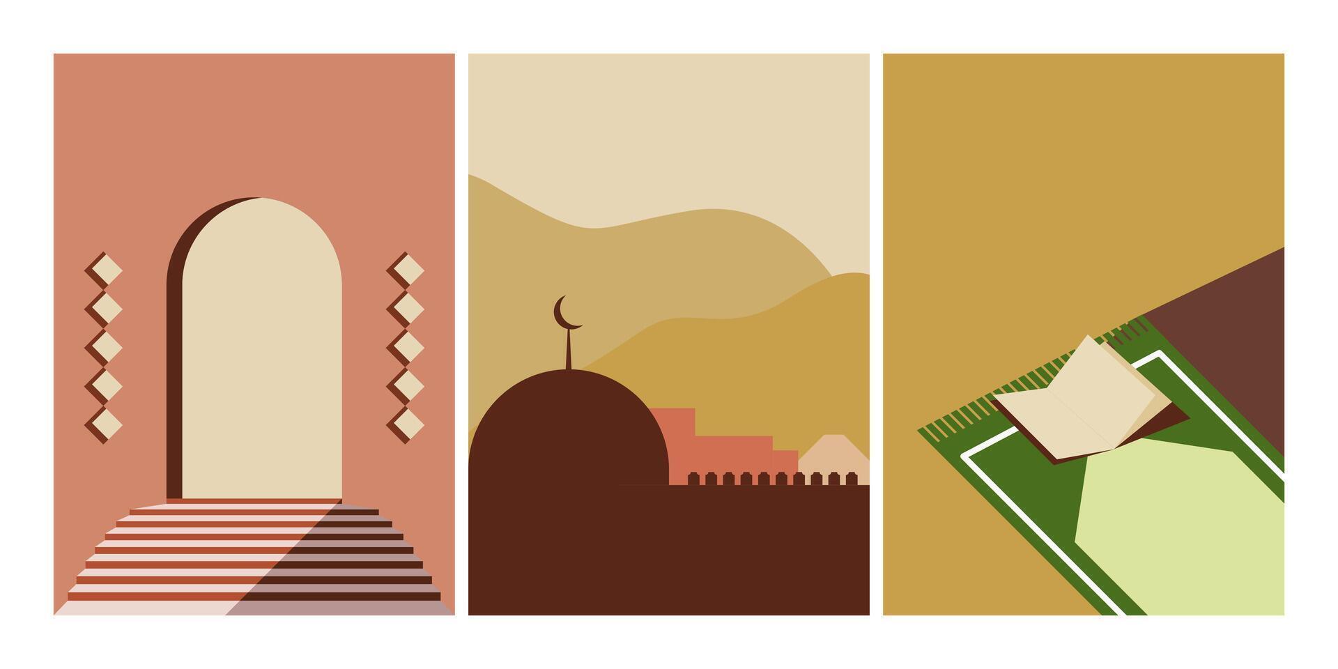 islamic architecture background vector