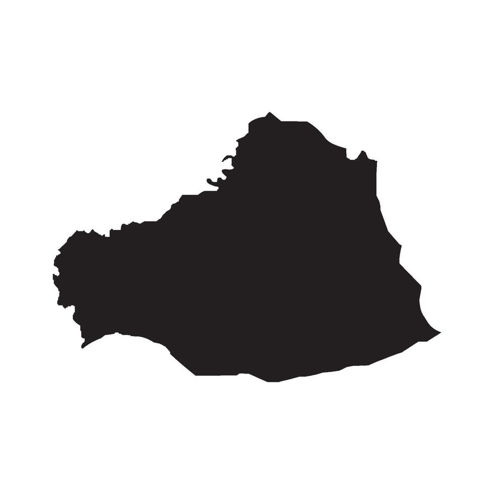 A black silhouette of a map of the country of algeria vector