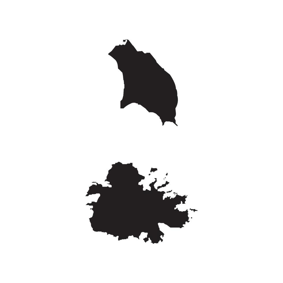 A black silhouette of a map of the island of guam vector