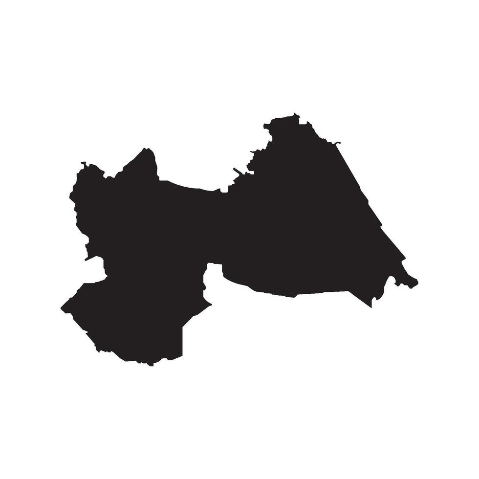 The map of iran is shown in black on a white background vector
