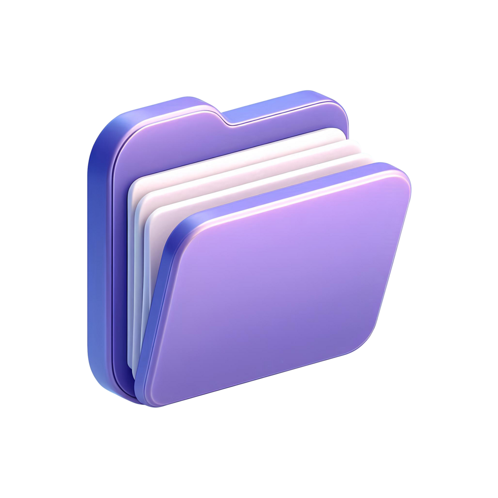 Open File Folder 3D Render png