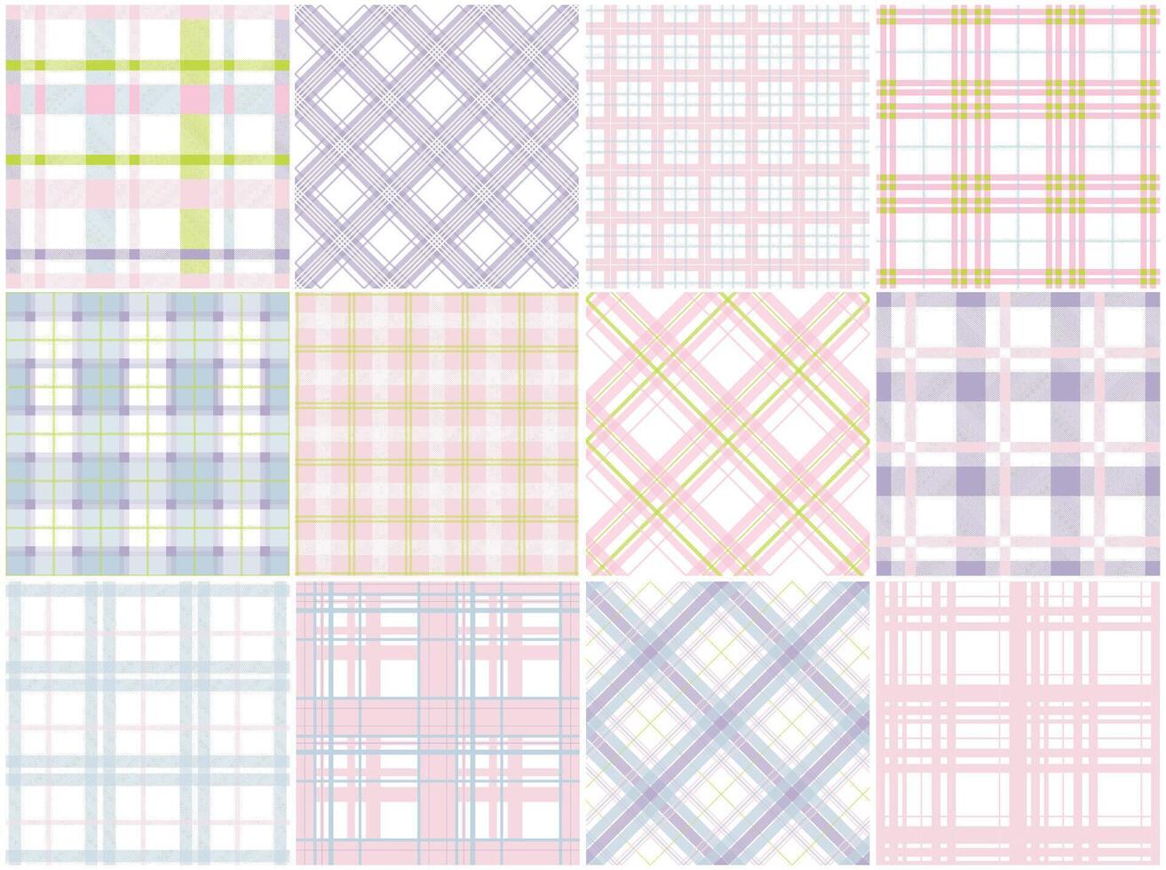 Collection of color textile seamless patterns - geometric striped design. repeatable cloth backgrounds. Delicate fabric prints vector