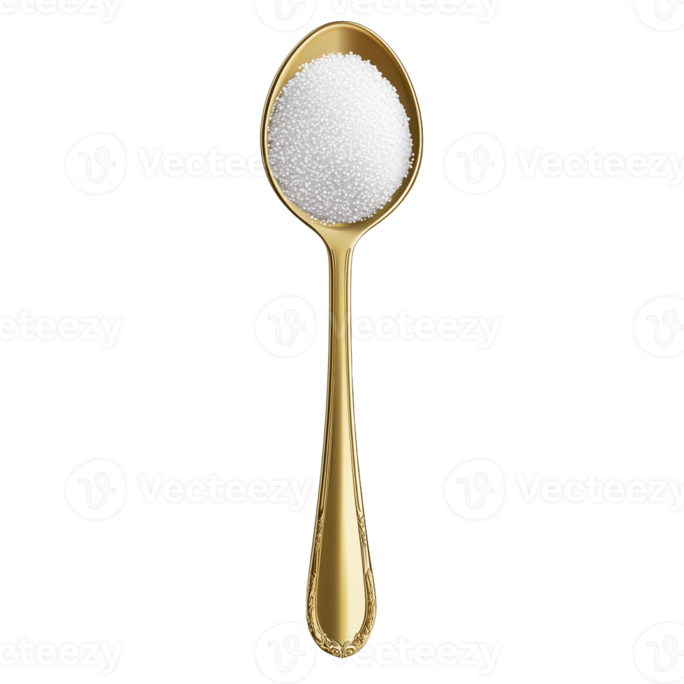 Golden Spoon Filled with Sugar for Culinary Creativity png