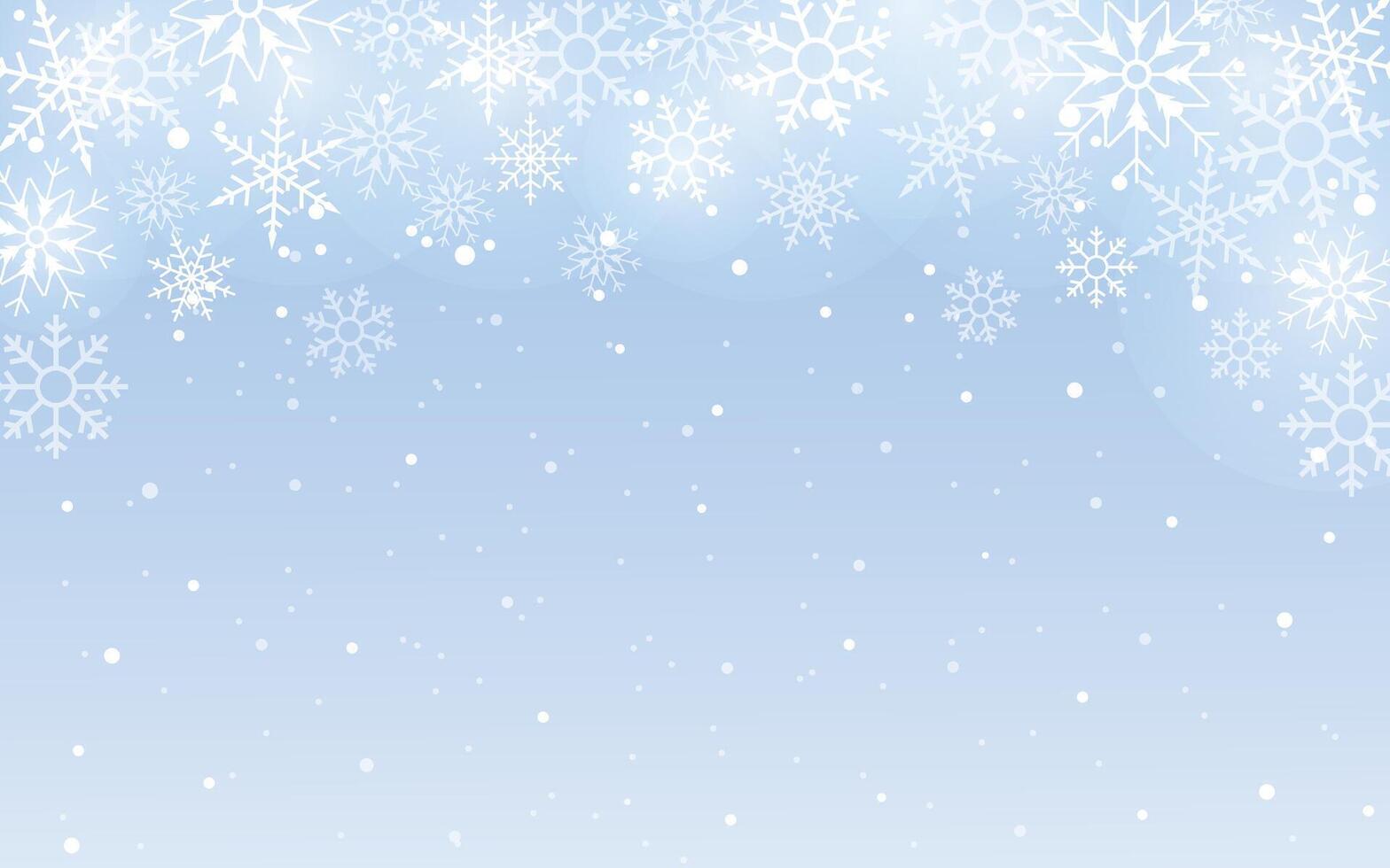 Christmas snowflakes background on blue sky color vector