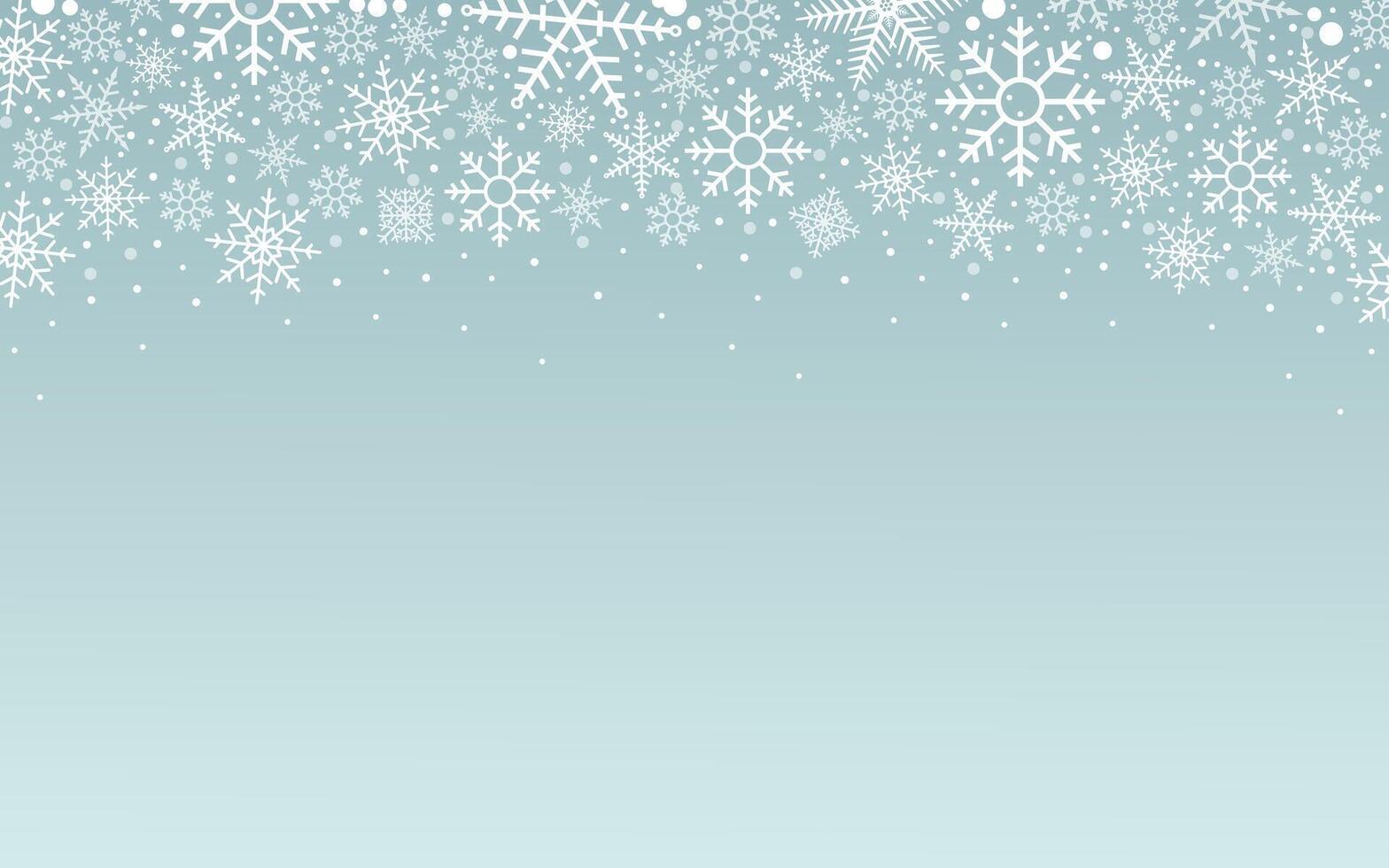 Abstract Christmas top snowflake seamless border. vector