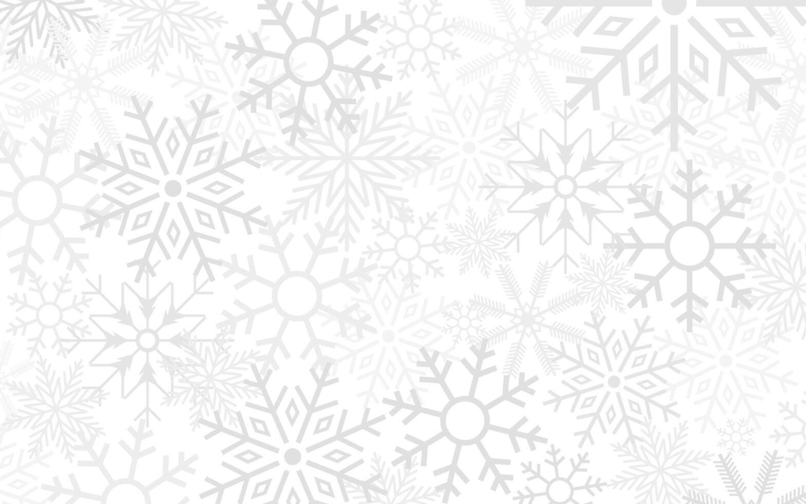 Christmas background of many layers of snowflakes of different shapes, sizes and transparency. vector