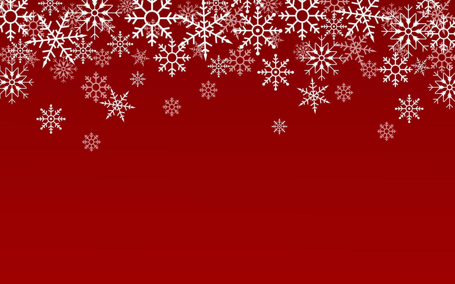 Red Snowflake Horizontal Repeating Background vector