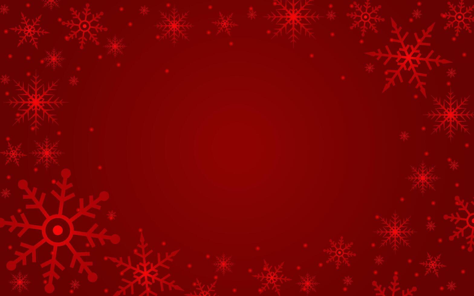 Abstract Christmas Snowflakes On Red Background vector