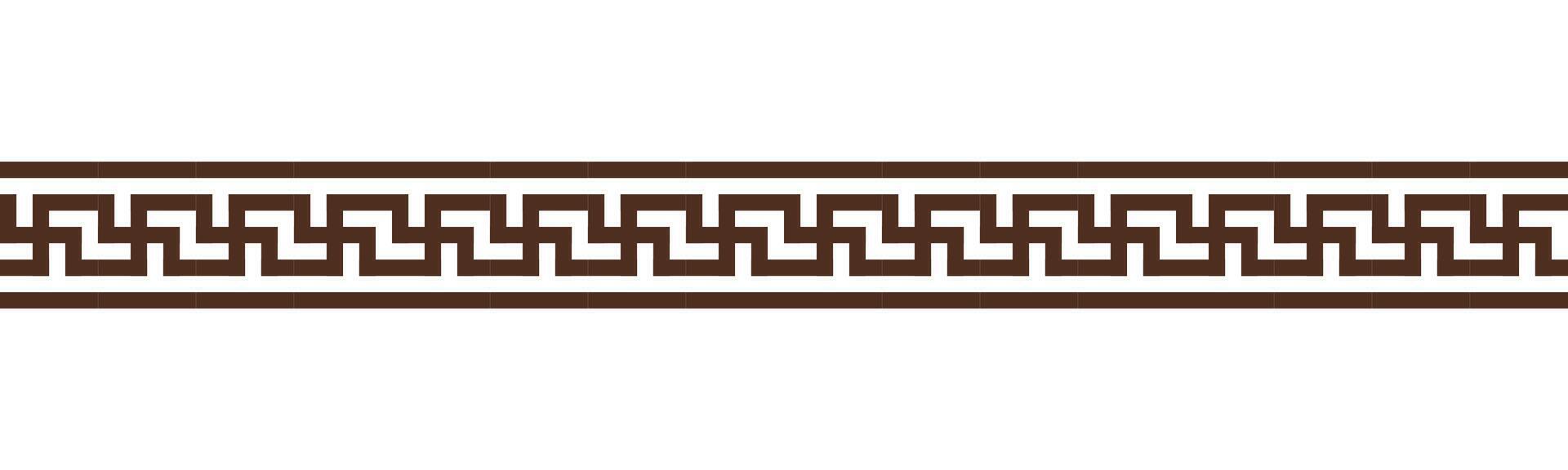 Greek key seamless border pattern collection. Decorative ancient meander, Greece ornament with repeated geometric motifs vector