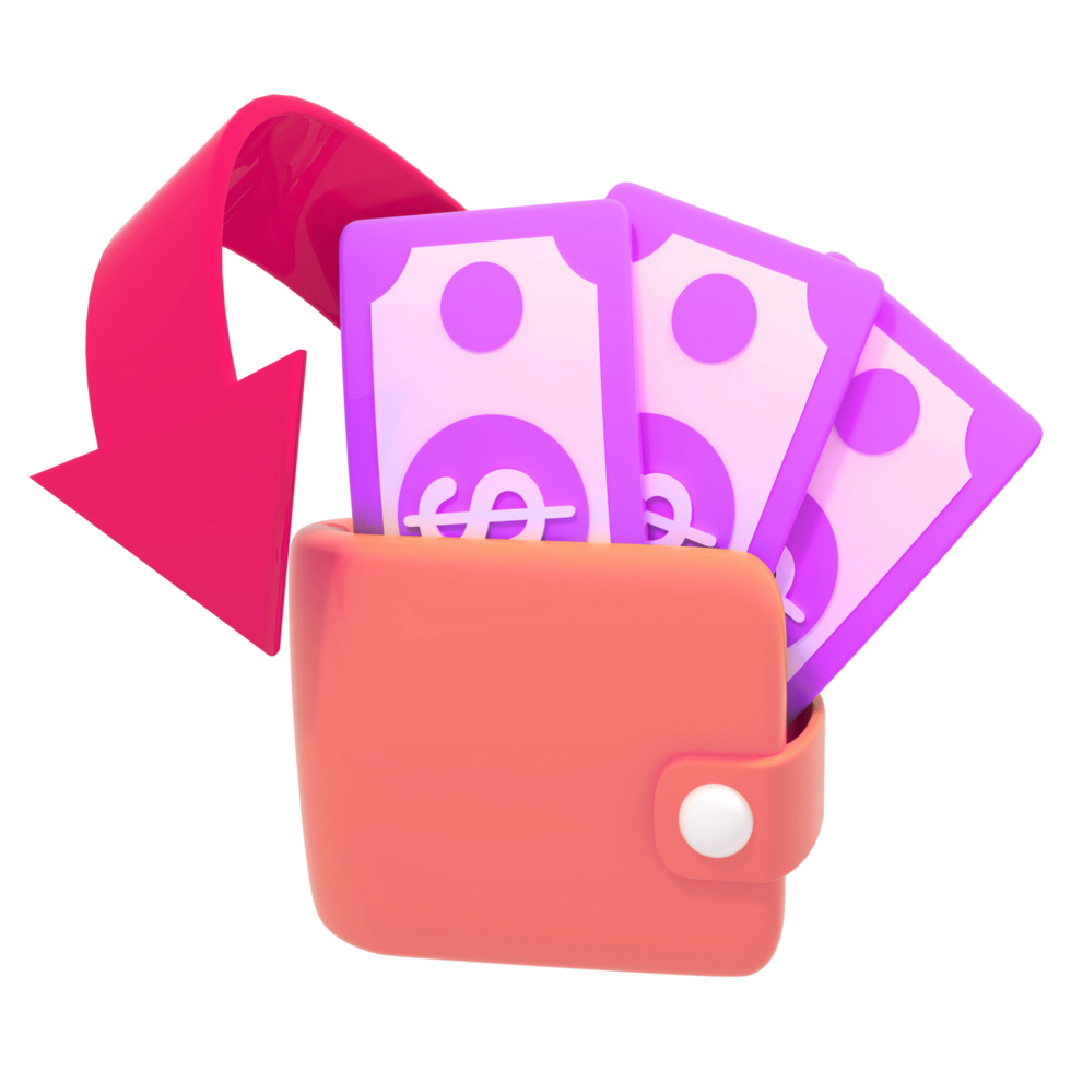 Wallet icon with money in it png