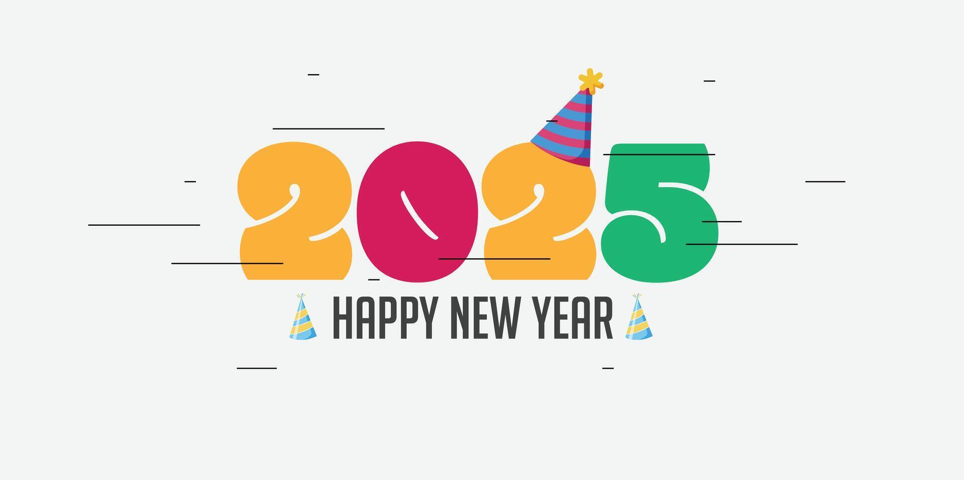 Wish you a happy new year 2025 52940012 Vector Art at Vecteezy