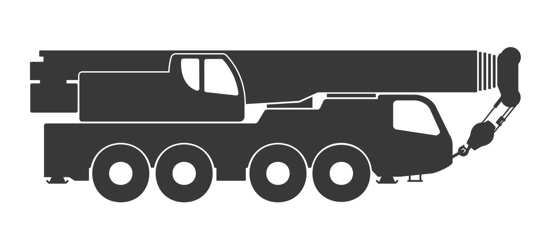 Mobile crane icon symbol shape. Mobile Lifting machine logo sign. illustration image. Isolated on white background. vector