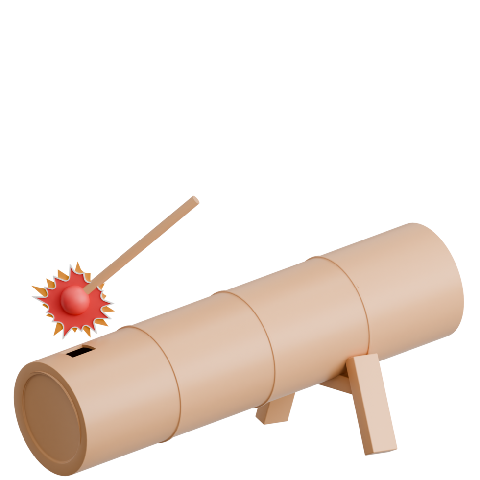 3D Render Indonesian Traditional Game Meriam Bambu png