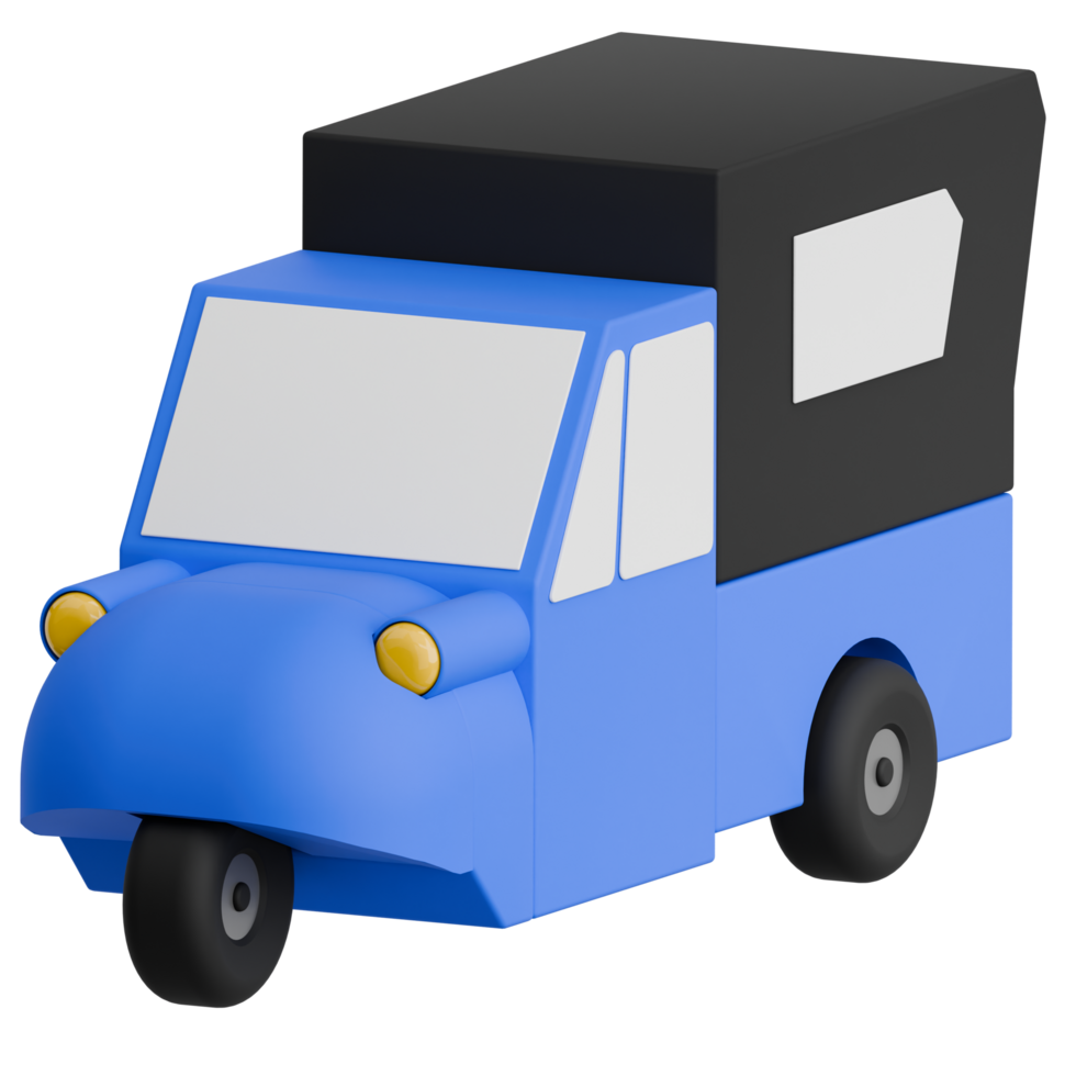 3D Render of typical Indonesian transportation Bemo png