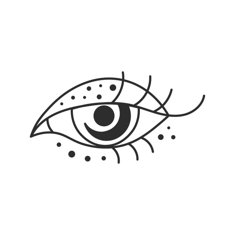 Mystical Eye Line Icon vector