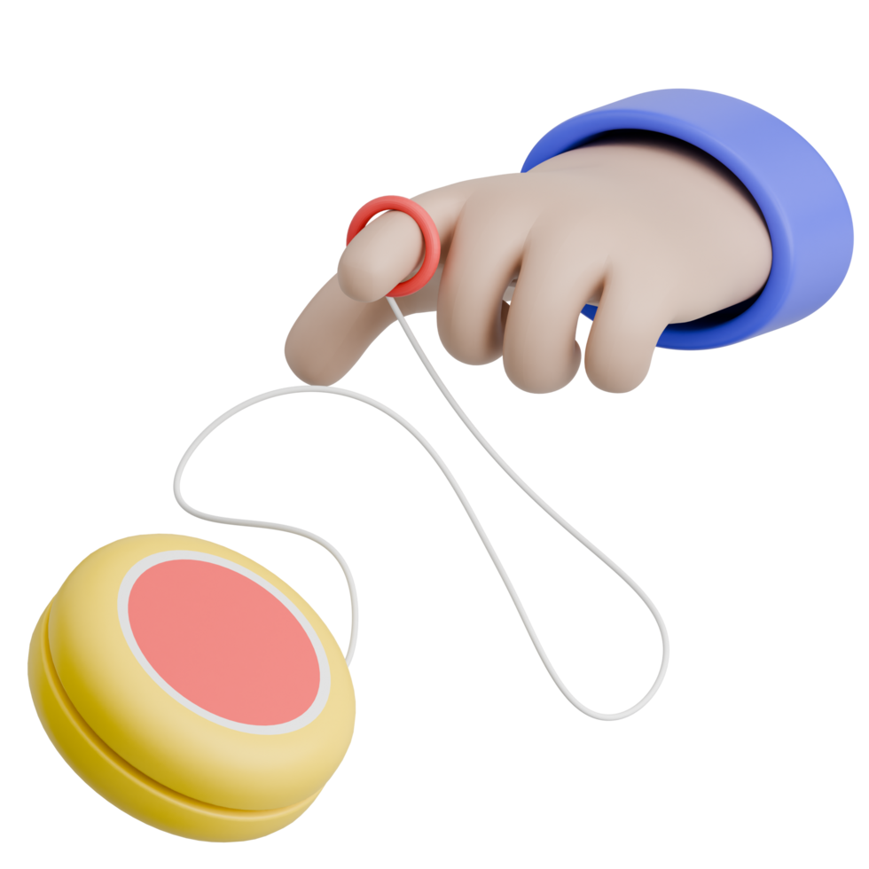3D Render Indonesian Traditional Game Yoyo with hand png