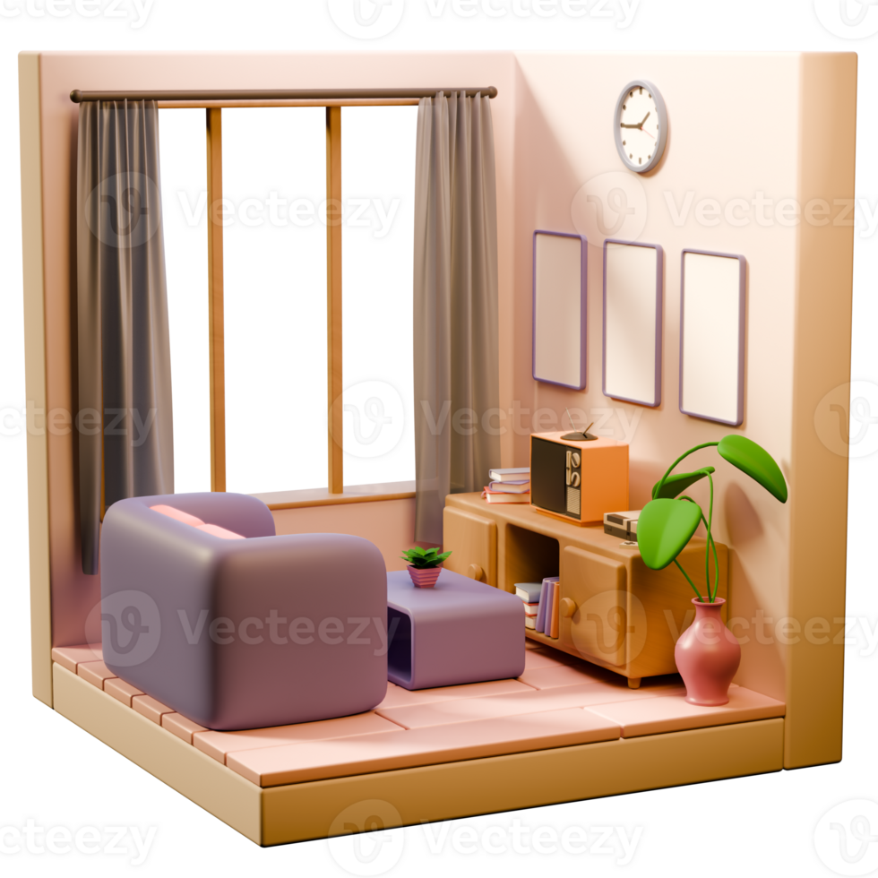 3D Livingroom Design Decoration png