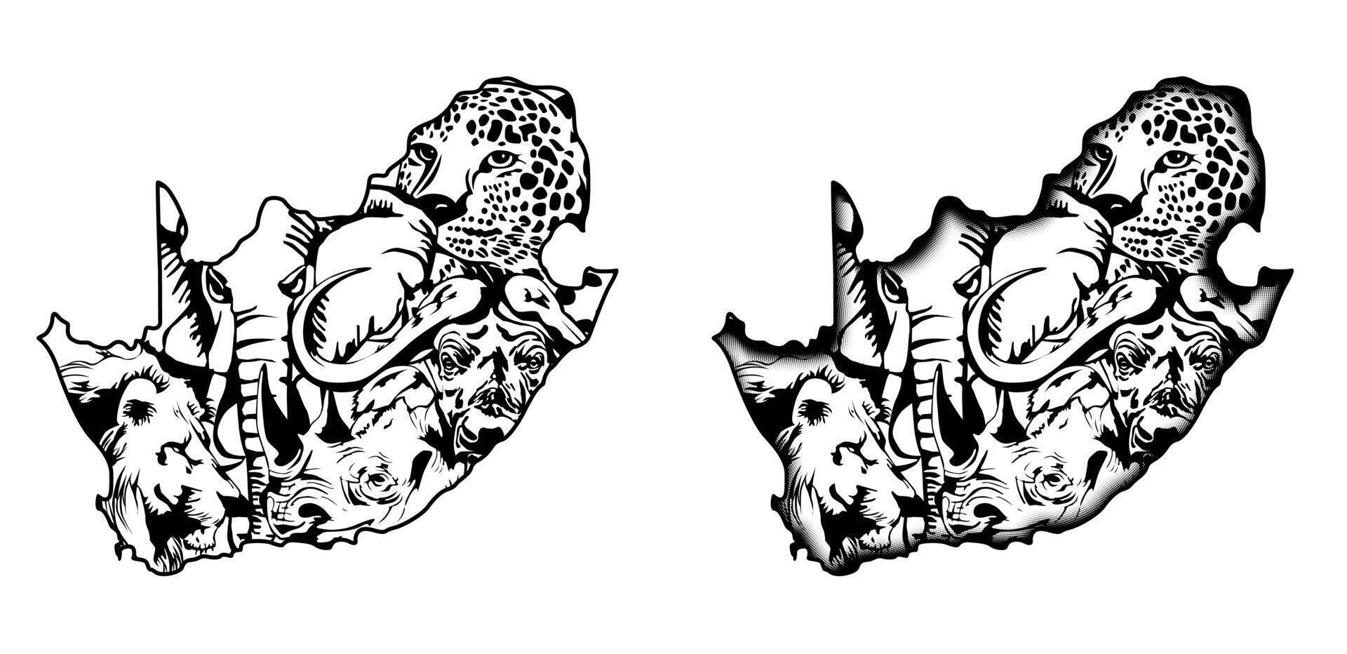 South Africa Big 5 vector