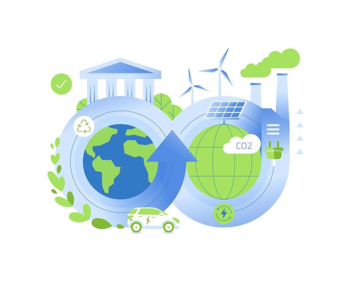 Sustainability Circular Economy, ESG concept illustration vector