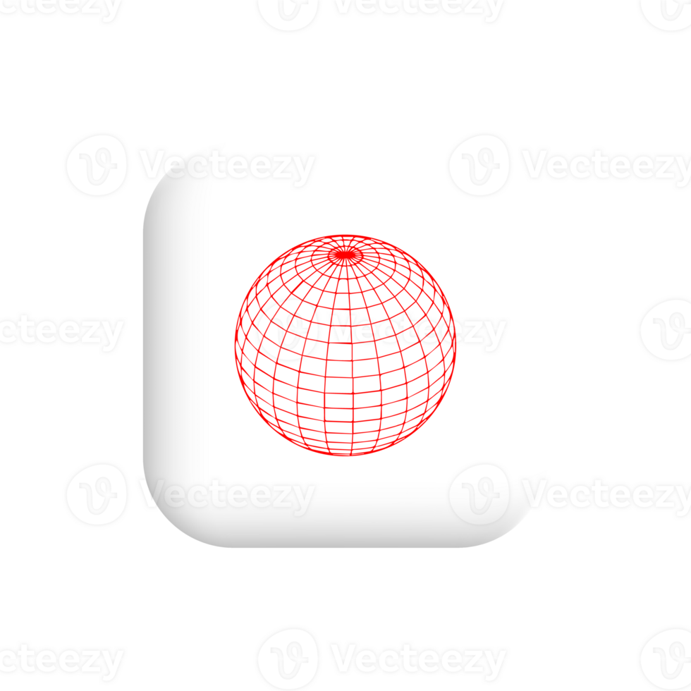 A red and white sphere icon web symbol png