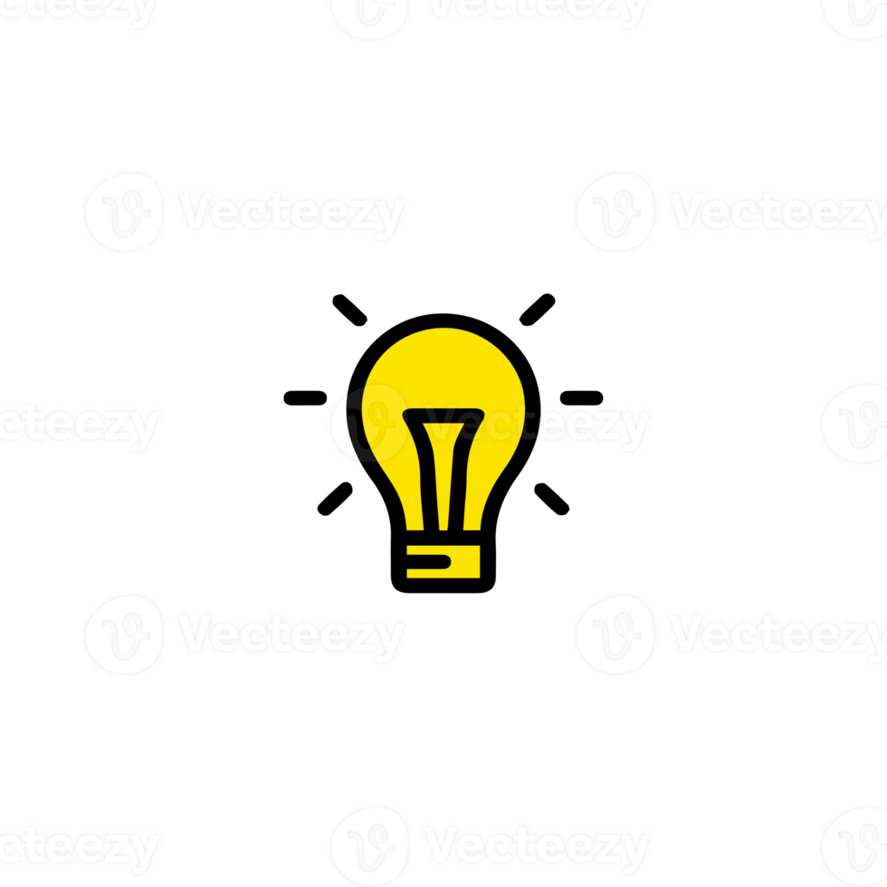 A light bulb icon yellow and white color png