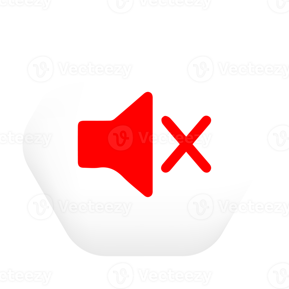 A red and white speaker icon mute sign png