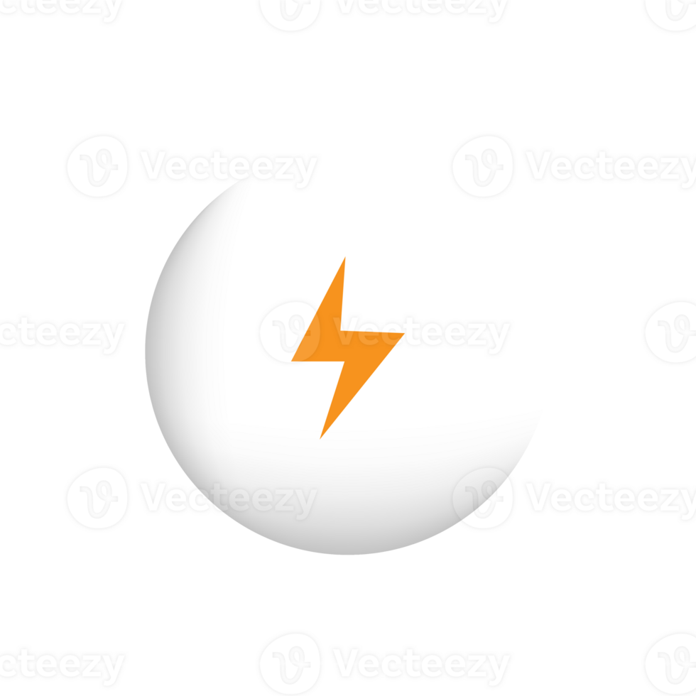 A white and orange lightning bolt png