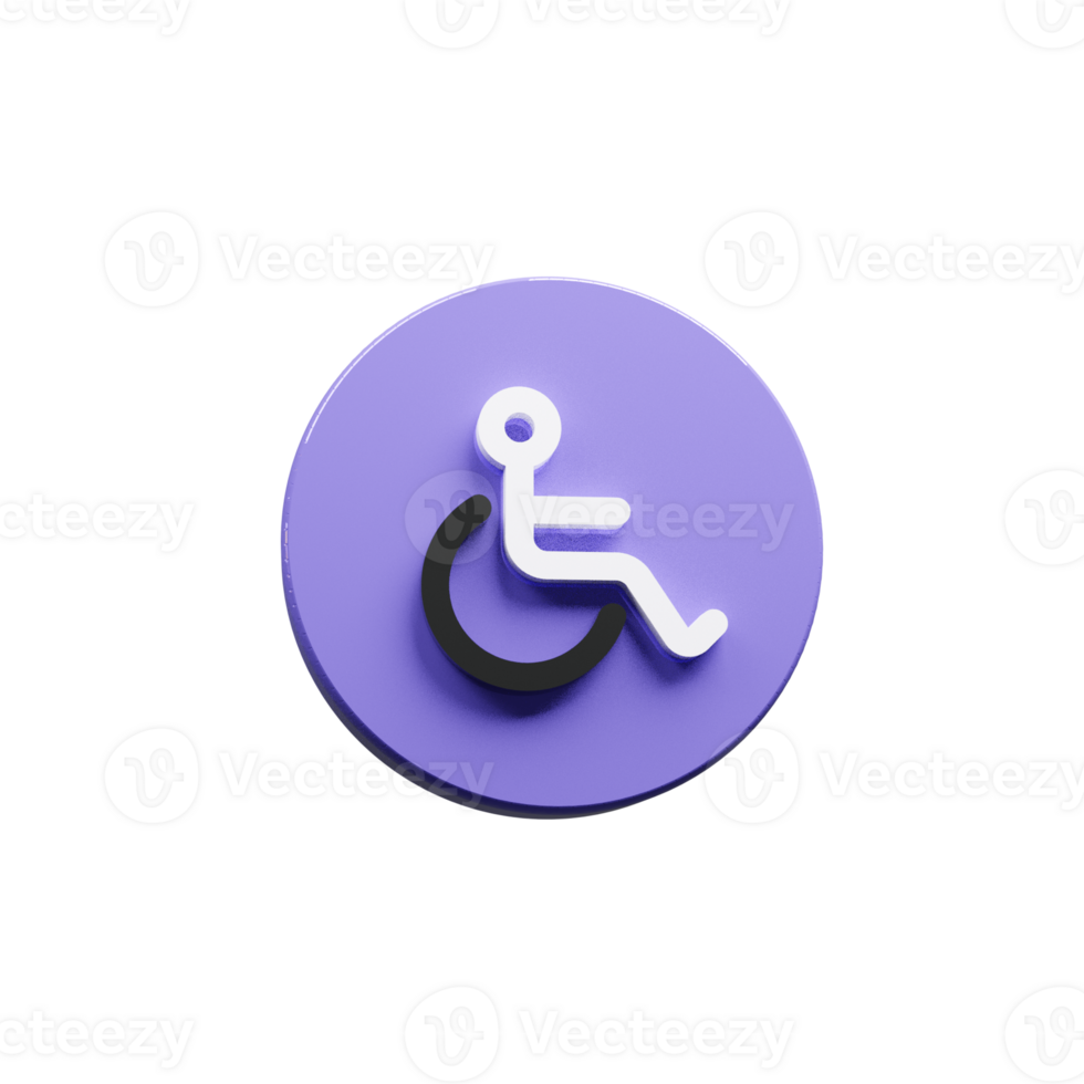 Disability icon 3d render png