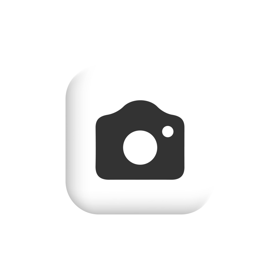 A white camera icon flat simple png