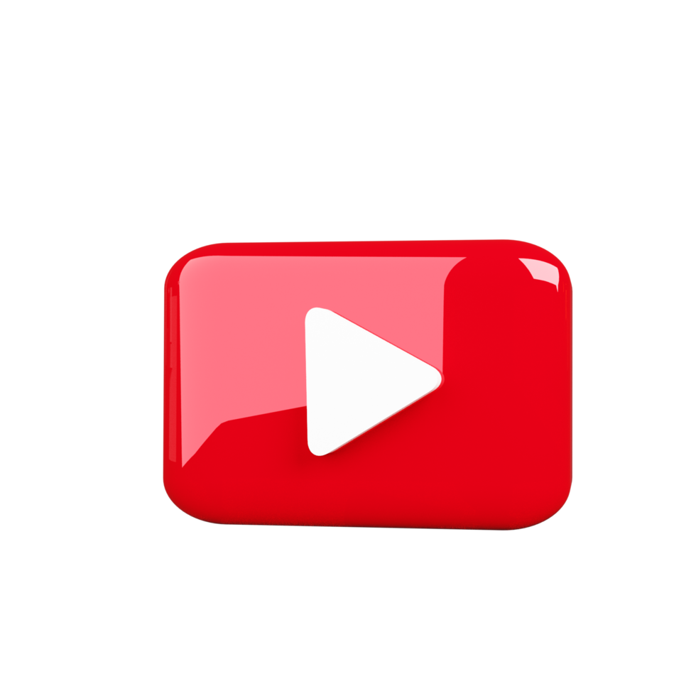 Youtube player icon 3d render png