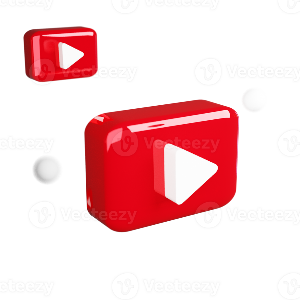 Youtube player icon 3d png