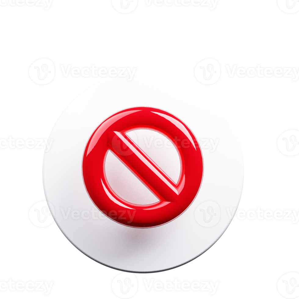 3d icon no entry sign png