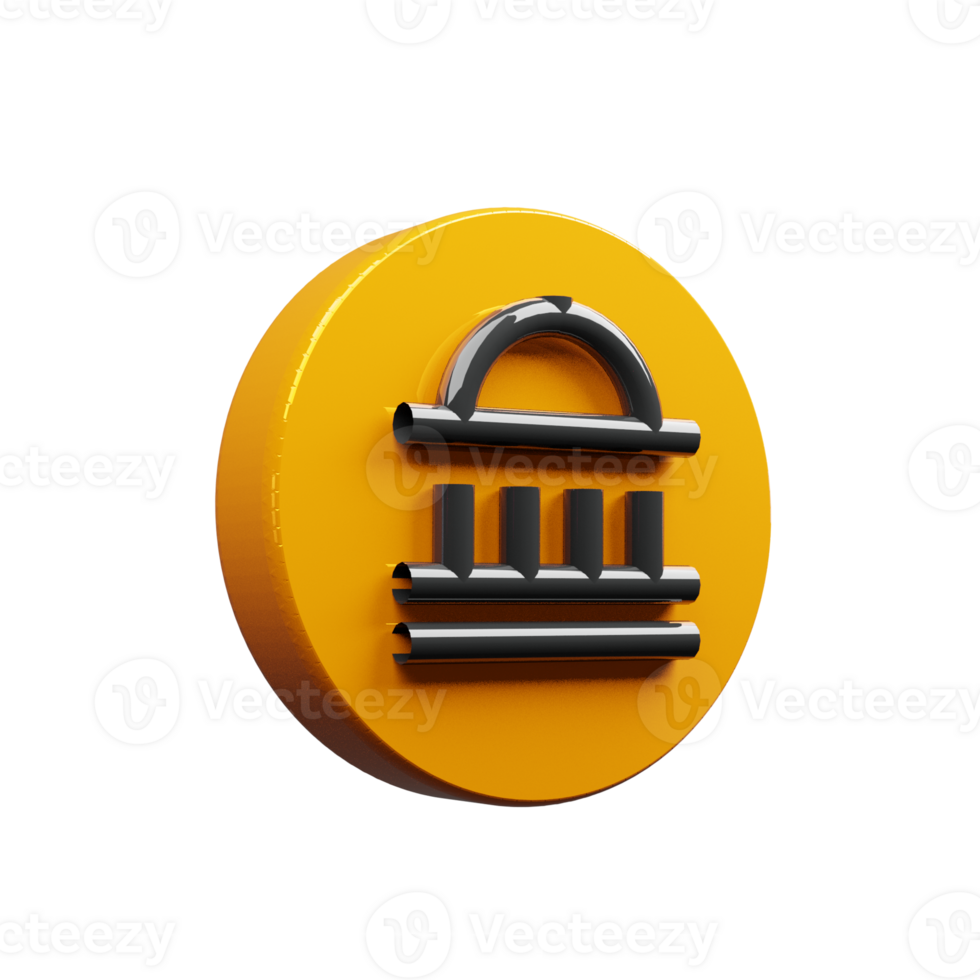 3d render icon museum png