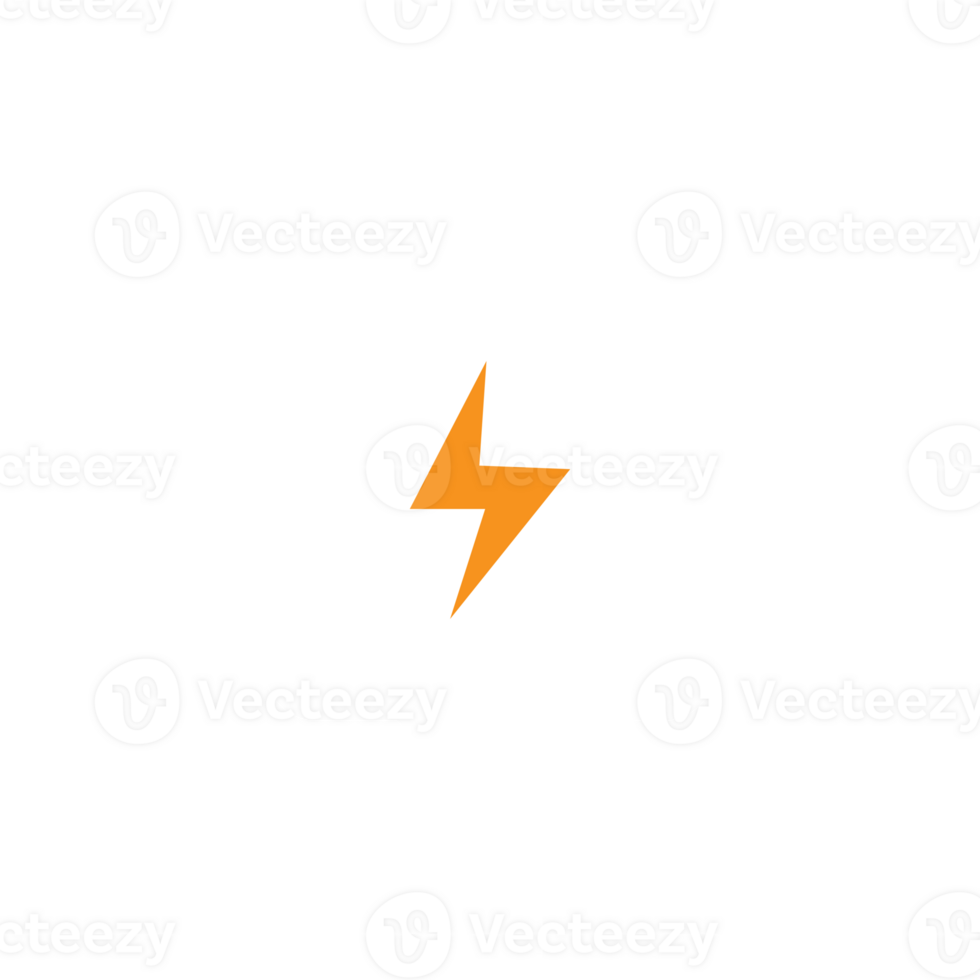 A white and orange lightning bolt png