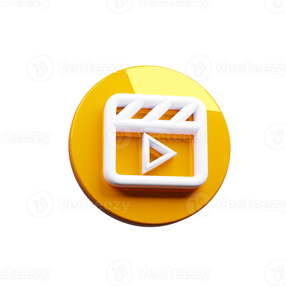 Play button icon 3d render png