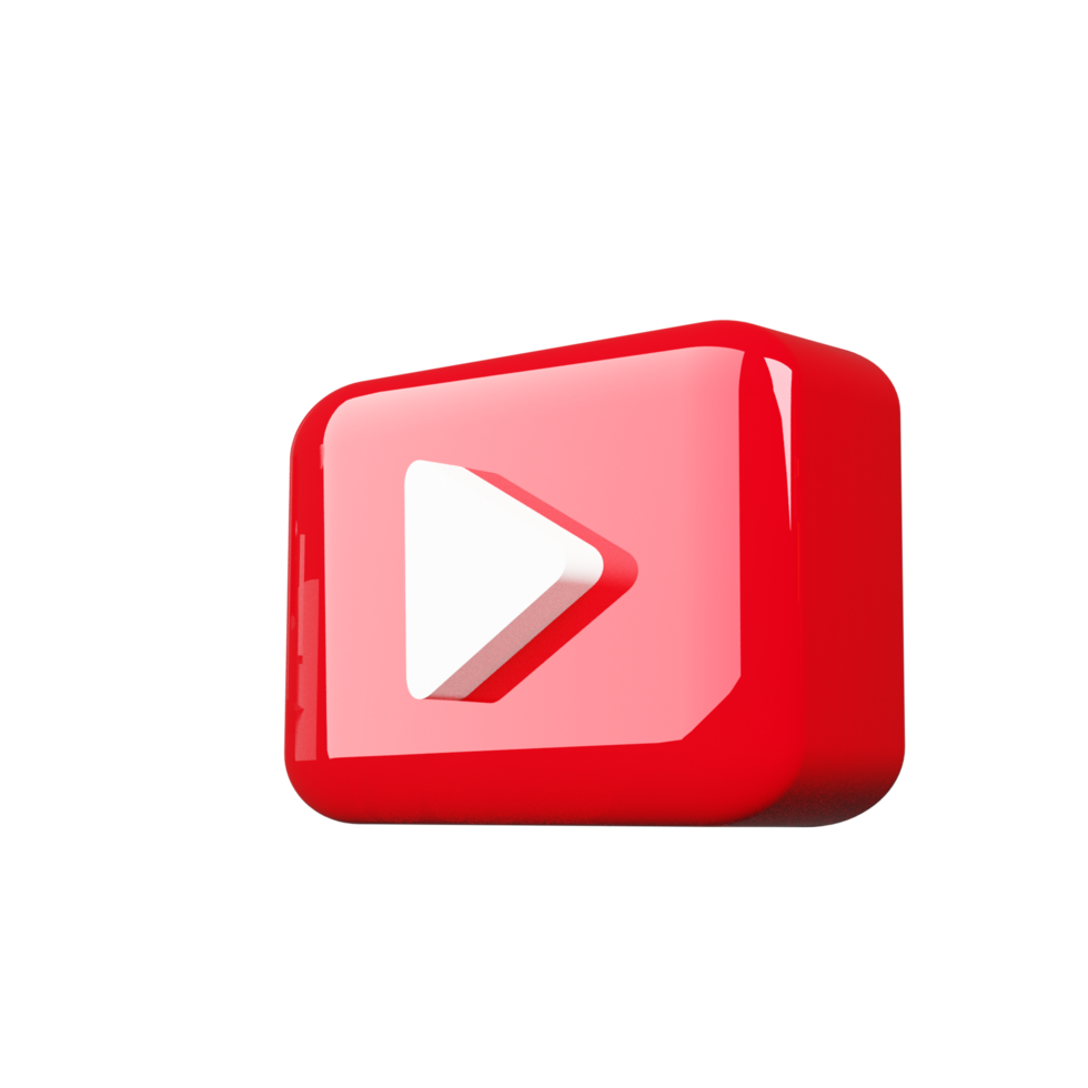 3d icon of Youtube logo png