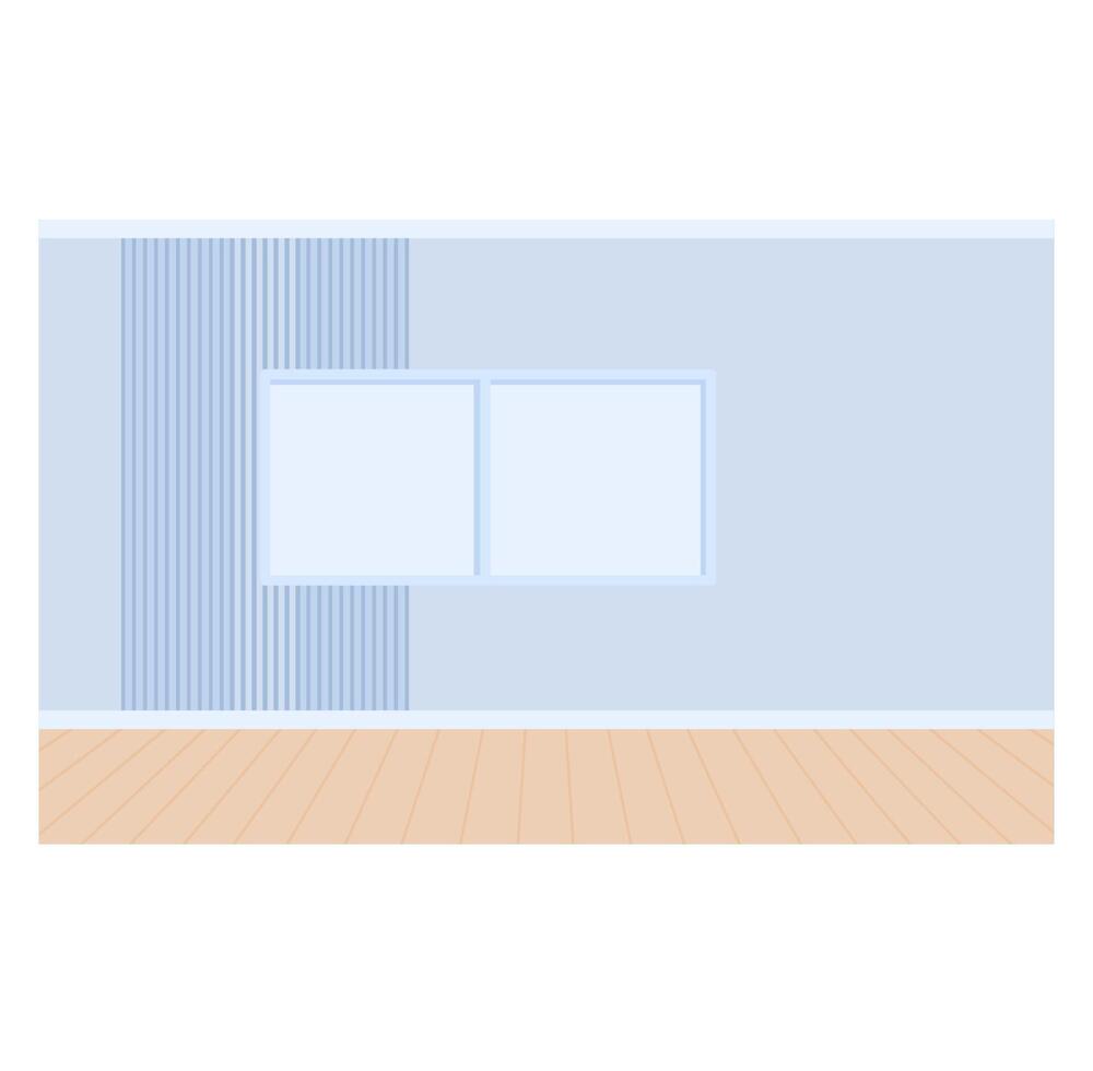 Minimalist oom with a window and wooden floor vector