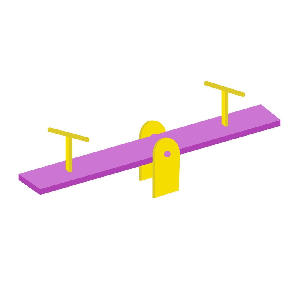 Colorful playground seesaw vector