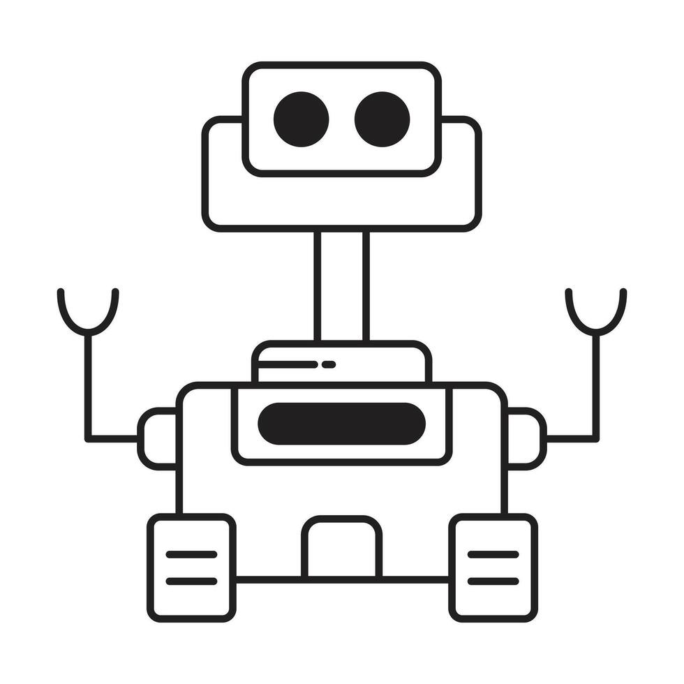 Solar Robot icon on white background vector