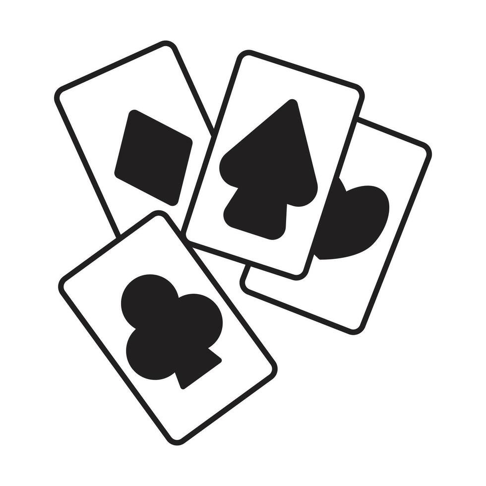 Playing cards icon on white background vector