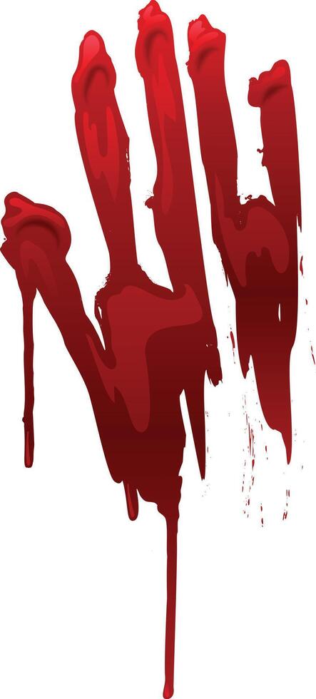 Dripping blood from a bloody hand print creates a disturbing scene, perfect for halloween or any project needing a touch of horror vector