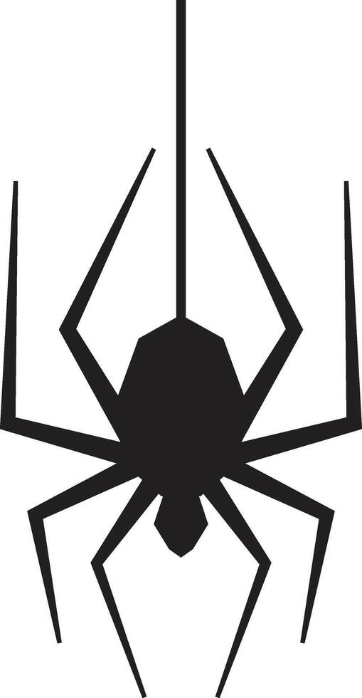 Spider silhouette hanging upside down on its string, perfect for halloween projects, horror concepts or illustrations about insects and arachnids vector