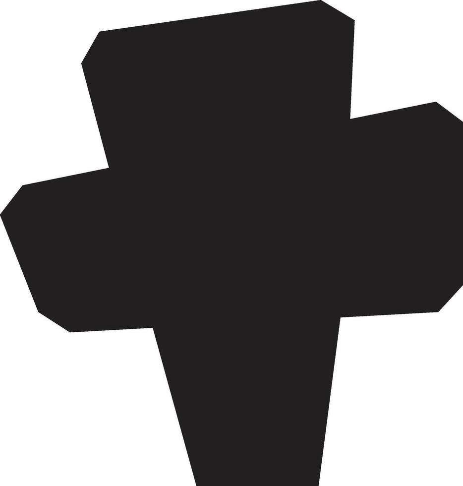 Simple black christian cross representing faith, hope, and religious devotion, conveying spirituality and the essence of christianity vector