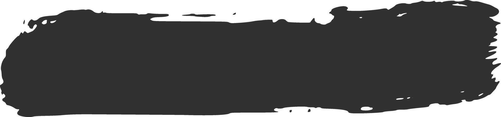 Wide black brush stroke creating a textured banner shape on a white background, ideal for adding a grunge or artistic touch to designs vector
