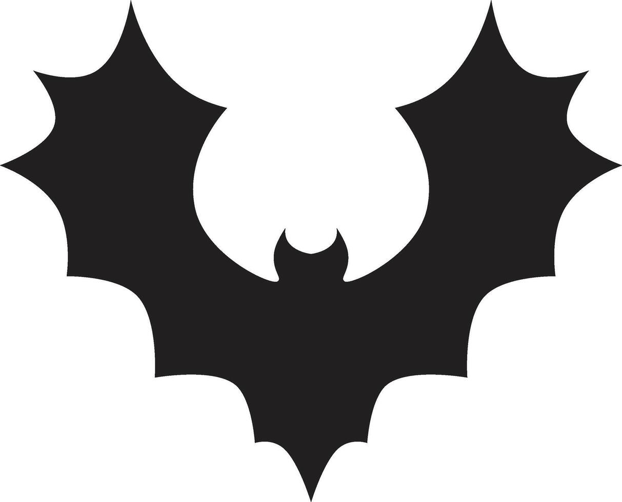 Stylized illustration of a bat spreading its wings, creating a spooky and mysterious atmosphere, perfect for halloween projects or any design needing a touch of darkness vector