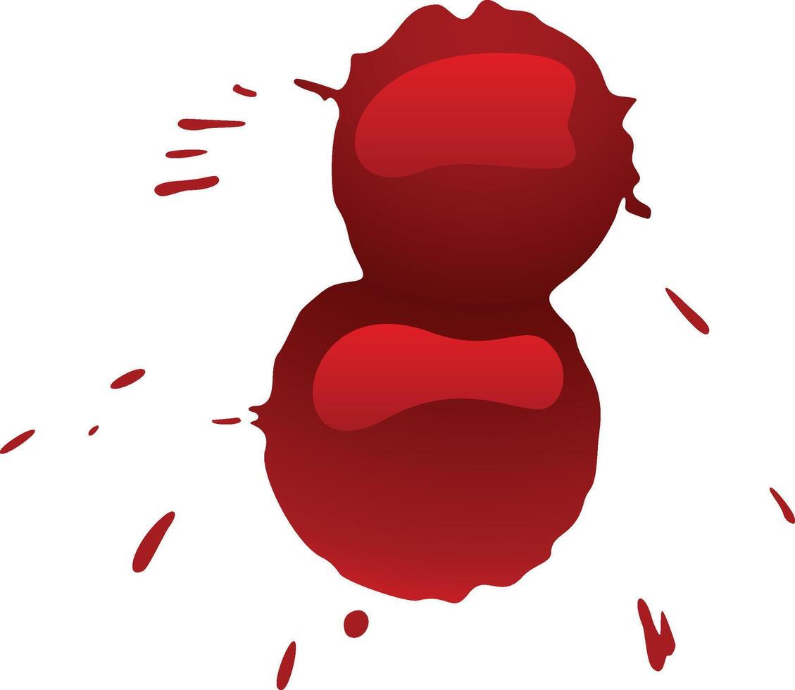 Two large blood splatters slowly dripping down a white background, creating a spooky and macabre atmosphere perfect for halloween or horror designs vector