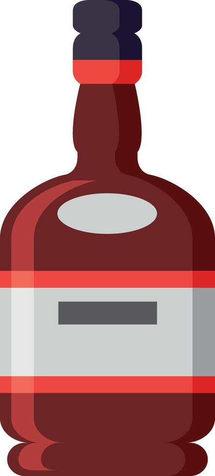 Stylish bottle of liquor with a blank label presents an opportunity for branding and customization, showcasing the rich color of the beverage within vector
