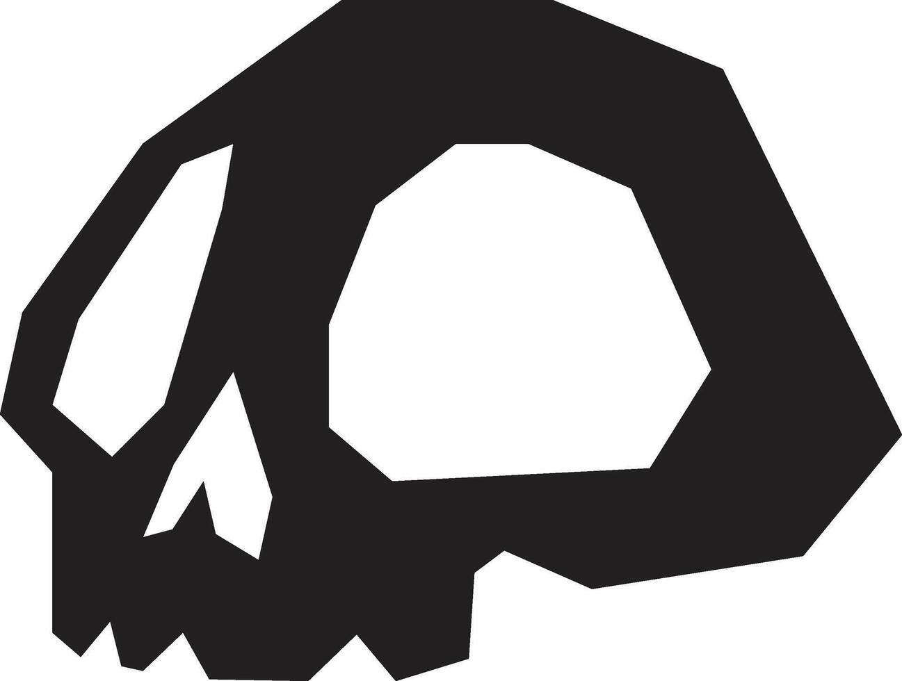 Geometric illustration representing a skull, symbolizing death, mortality, and the macabre, presented in a simplified and abstract artistic style vector