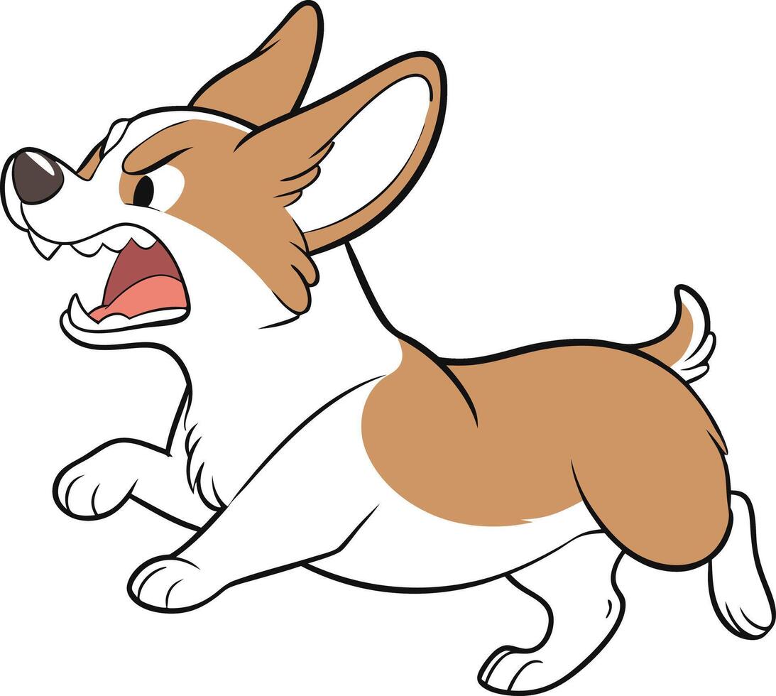 illustration of the cute screaming and running opossum vector
